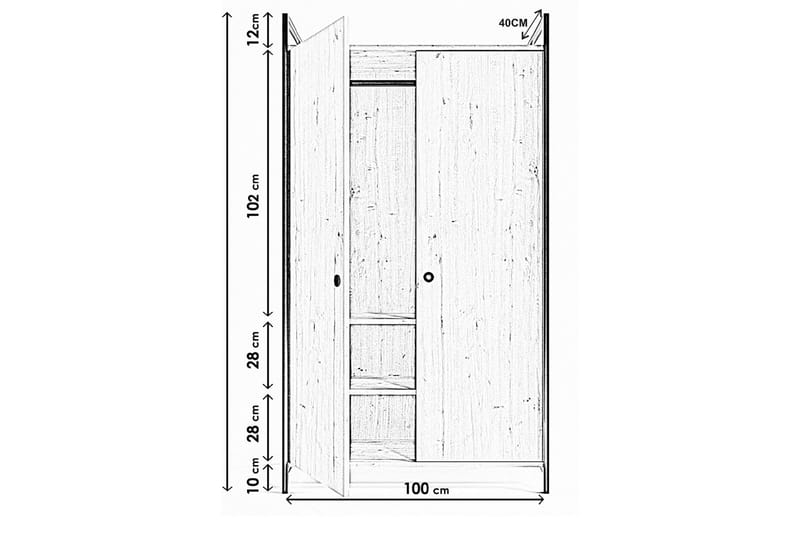 Ombleze Garderob 100x40 cm - Natur - Förvaring - Klädförvaring - Garderob & garderobssystem - Klädskåp & fristående garderob