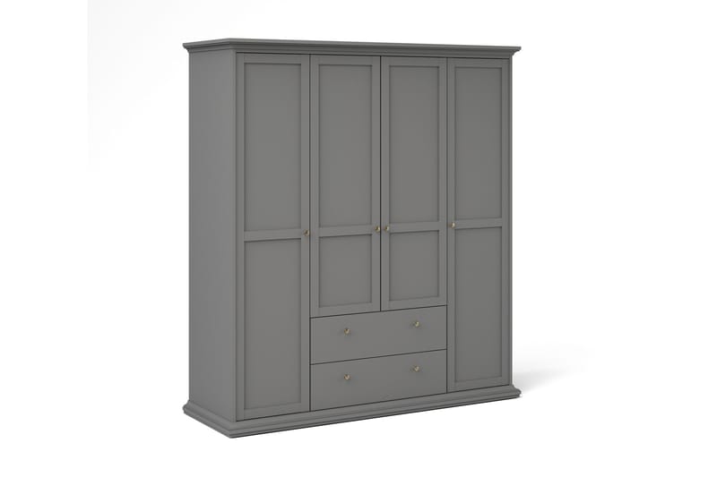 Paris Garderobskåp 201 cm - Grå - Förvaring - Klädförvaring - Garderob & garderobssystem - Klädskåp & fristående garderob