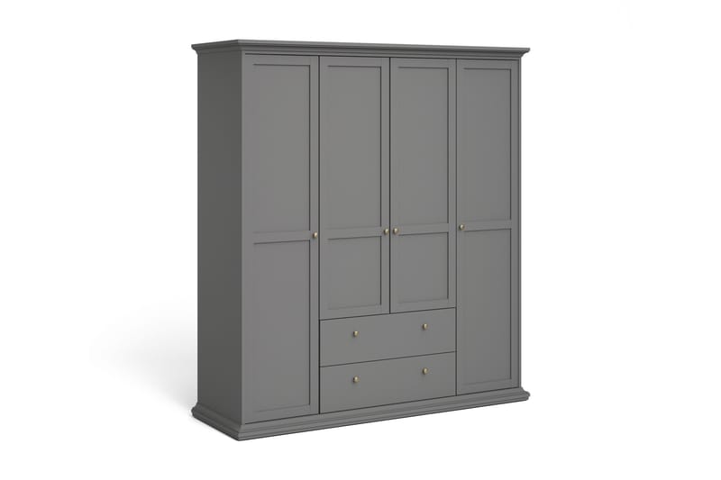 Paris Garderobskåp 201 cm - Grå - Förvaring - Klädförvaring - Garderob & garderobssystem - Klädskåp & fristående garderob