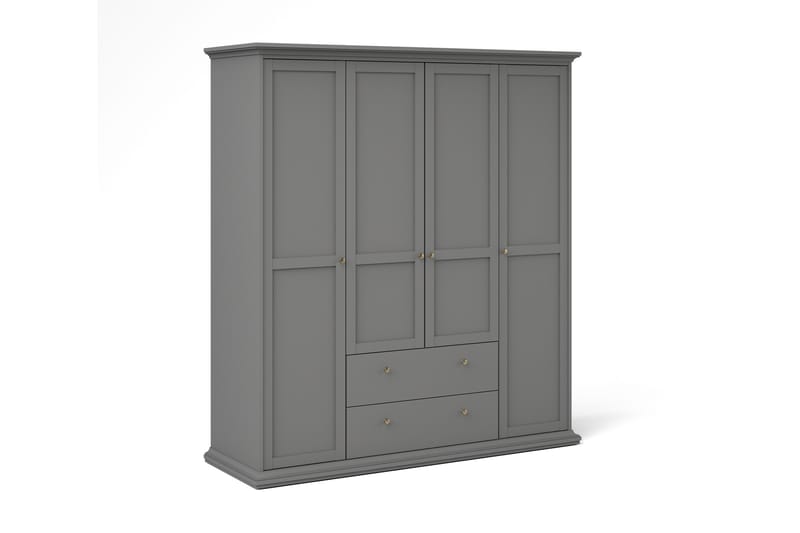 Paris Garderobskåp 201 cm - Grå - Förvaring - Klädförvaring - Garderob & garderobssystem - Klädskåp & fristående garderob