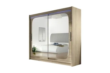 Prag Garderob 180x57x215 cm - Beige|Vit - Förvaring - Klädförvaring - Garderob & garderobssystem - Klädskåp & fristående garderob