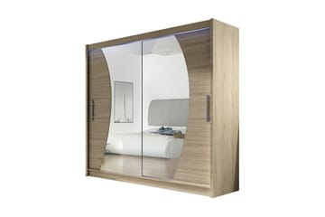 Prag Garderob 180x57x215 cm - Beige|Vit - Förvaring - Klädförvaring - Garderob & garderobssystem - Klädskåp & fristående garderob