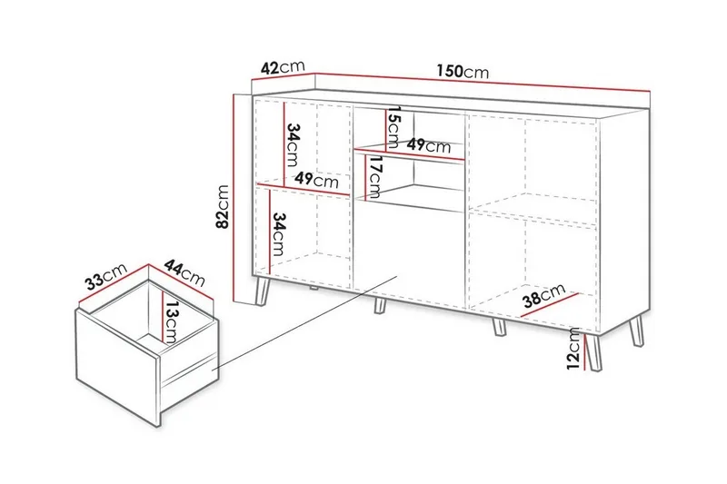 Strontian Byrå 150 cm Scandinavian Choice Black - Förvaring - Klädförvaring - Garderob & garderobssystem - Klädskåp & fristående garderob