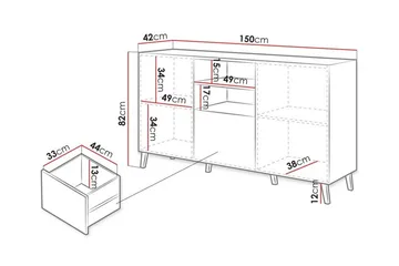 Strontian Byrå 150 cm Scandinavian Choice Black - Förvaring - Klädförvaring - Garderob & garderobssystem - Klädskåp & fristående garderob