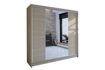Talin Garderob 180x58x215 cm - Beige|Grå - Förvaring - Klädförvaring - Garderob & garderobssystem - Klädskåp & fristående garderob