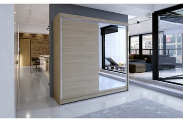 Talin Garderob 180x58x215 cm - Beige|Grå|Vit - Förvaring - Klädförvaring - Garderob & garderobssystem - Klädskåp & fristående garderob