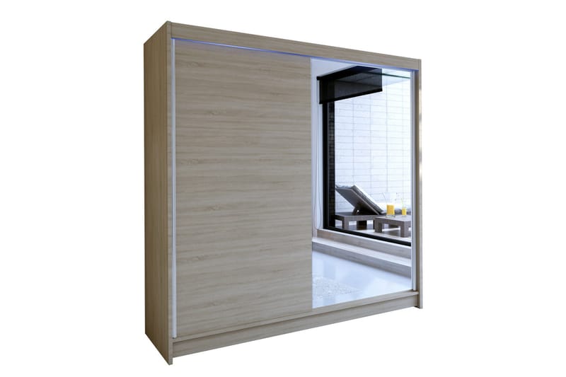 Talin Garderob 180x58x215 cm, Beige|Grå|Vit