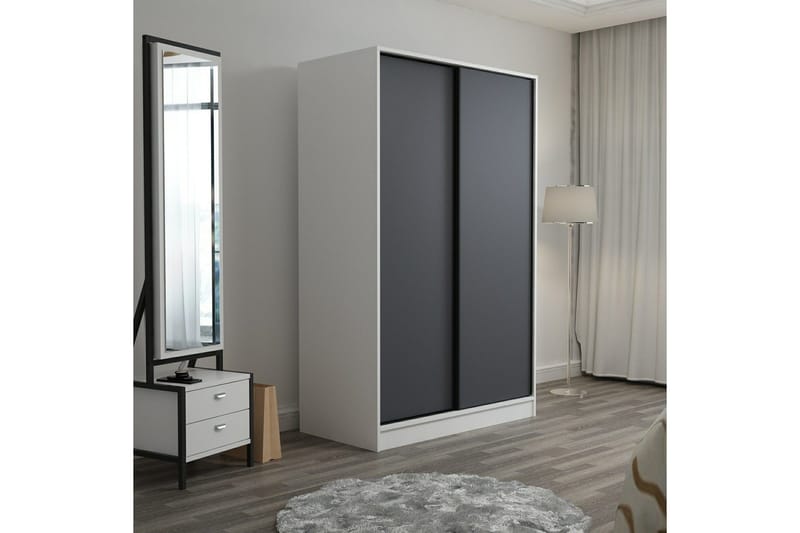 Fruitland Garderob 120 cm - Grå/Vit - Förvaring - Klädförvaring - Garderob & garderobssystem