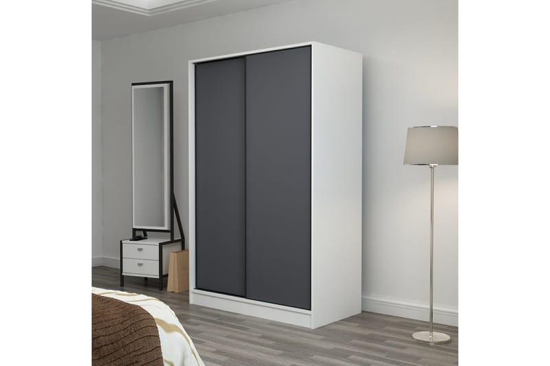 Fruitland Garderob 120 cm - Grå/Vit - Förvaring - Klädförvaring - Garderob & garderobssystem