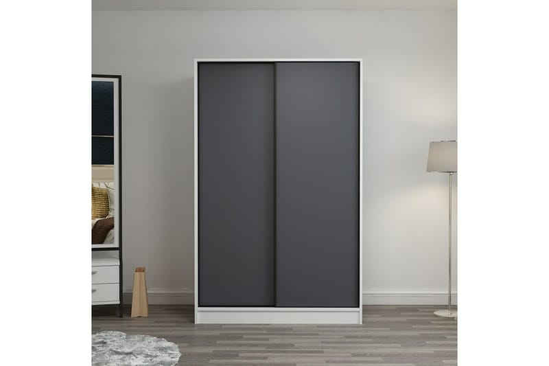 Fruitland Garderob 120 cm - Grå/Vit - Förvaring - Klädförvaring - Garderob & garderobssystem