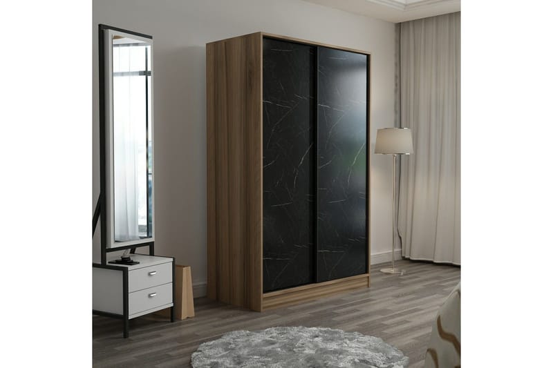 Fruitland Garderob 120 cm - Svart/Brun - Förvaring - Klädförvaring - Garderob & garderobssystem