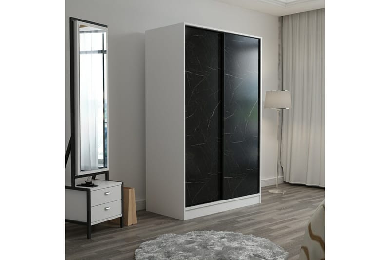 Fruitland Garderob 120 cm - Svart/Vit - Förvaring - Klädförvaring - Garderob & garderobssystem