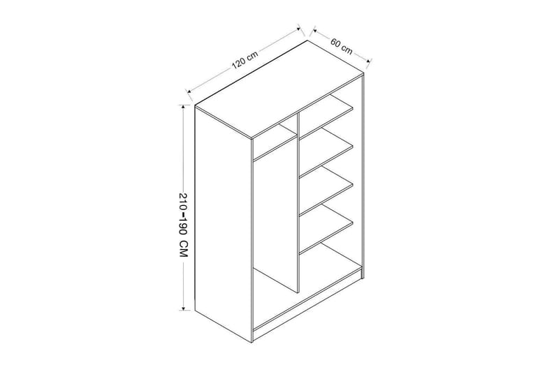 Fruitland Garderob 120 cm - Vit - Förvaring - Klädförvaring - Garderob & garderobssystem