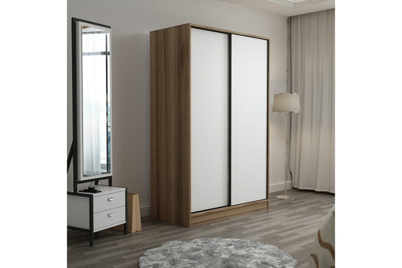 Fruitland Garderob 120 cm - Vit/Brun - Förvaring - Klädförvaring - Garderob & garderobssystem