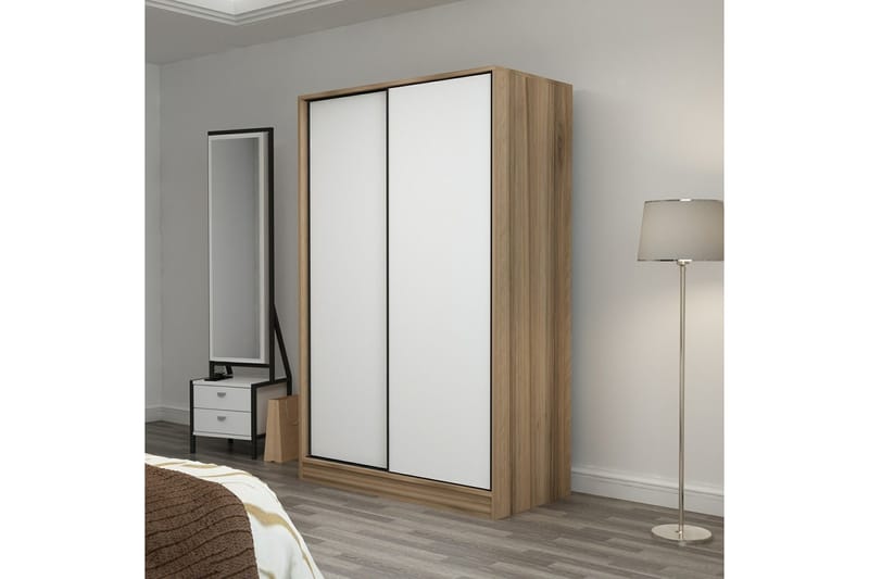 Fruitland Garderob 120 cm - Vit/Brun - Förvaring - Klädförvaring - Garderob & garderobssystem