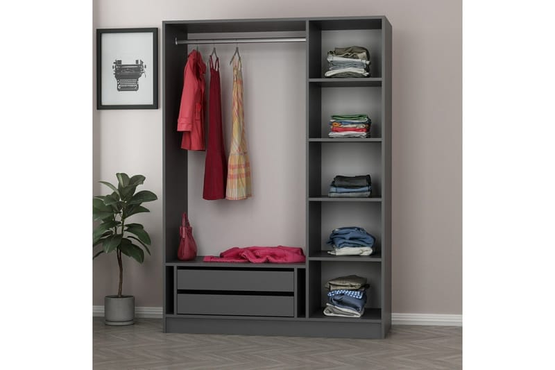 Fruitland Garderob 135 cm - Antracit - Förvaring - Klädförvaring - Garderob & garderobssystem