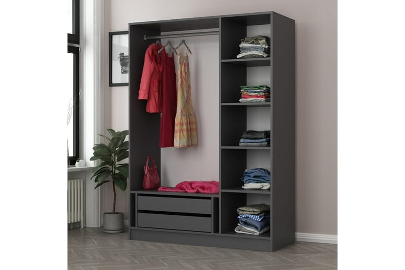 Fruitland Garderob 135 cm - Antracit - Förvaring - Klädförvaring - Garderob & garderobssystem