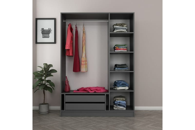 Fruitland Garderob 135 cm - Antracit - Förvaring - Klädförvaring - Garderob & garderobssystem