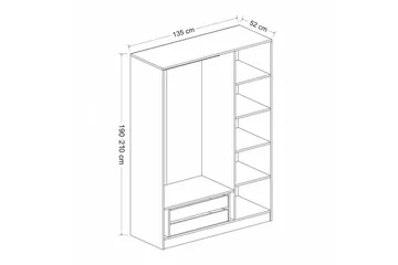 Fruitland Garderob 135 cm - Antracit - Förvaring - Klädförvaring - Garderob & garderobssystem