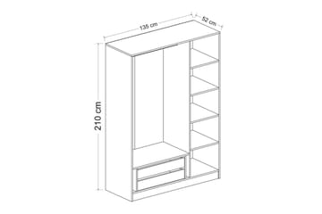 Fruitland Garderob 135 cm - Brun - Förvaring - Klädförvaring - Garderob & garderobssystem