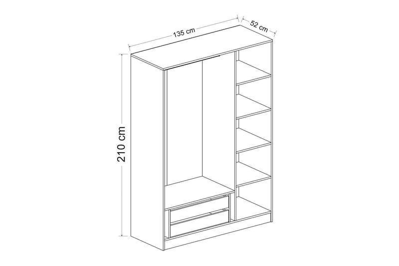 Fruitland Garderob 135 cm - Brun - Förvaring - Klädförvaring - Garderob & garderobssystem