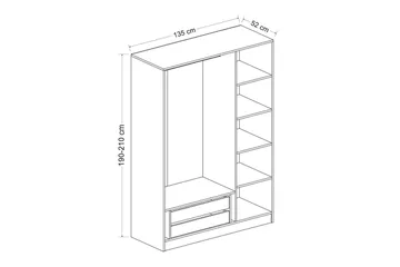 Fruitland Garderob 135 cm - Ek - Förvaring - Klädförvaring - Garderob & garderobssystem