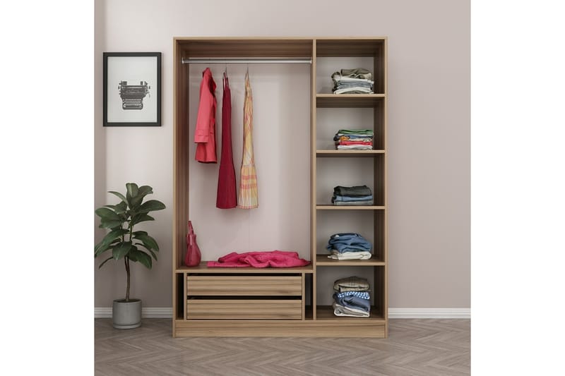 Fruitland Garderob 135 cm - Ek - Förvaring - Klädförvaring - Garderob & garderobssystem