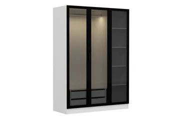 Fruitland Garderob 135 cm - Svart/Vit - Förvaring - Klädförvaring - Garderob & garderobssystem