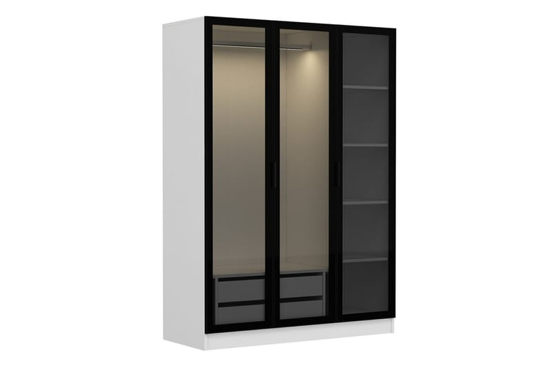 Fruitland Garderob 135 cm - Svart/Vit - Förvaring - Klädförvaring - Garderob & garderobssystem