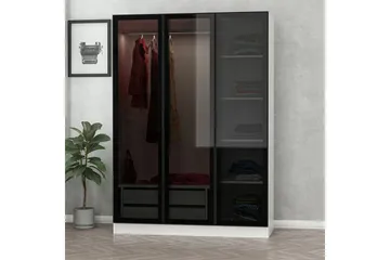 Fruitland Garderob 135 cm - Svart/Vit - Förvaring - Klädförvaring - Garderob & garderobssystem