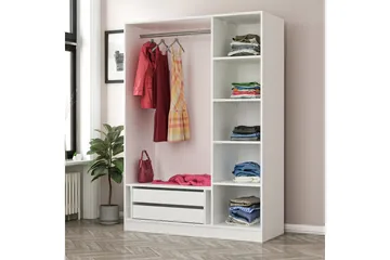 Fruitland Garderob 135 cm - Vit - Förvaring - Klädförvaring - Garderob & garderobssystem