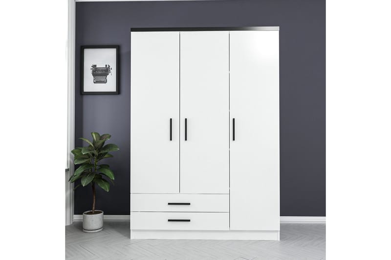 Fruitland Garderob 135 cm - Vit - Förvaring - Klädförvaring - Garderob & garderobssystem