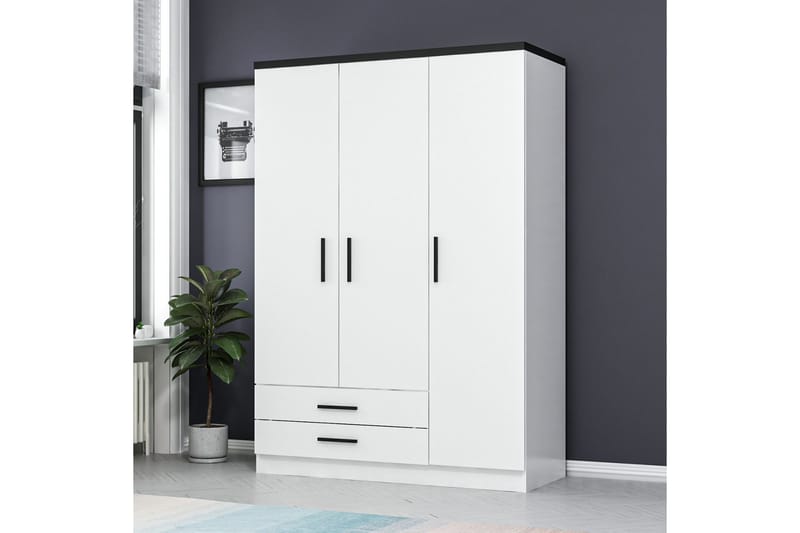 Fruitland Garderob 135 cm - Vit - Förvaring - Klädförvaring - Garderob & garderobssystem