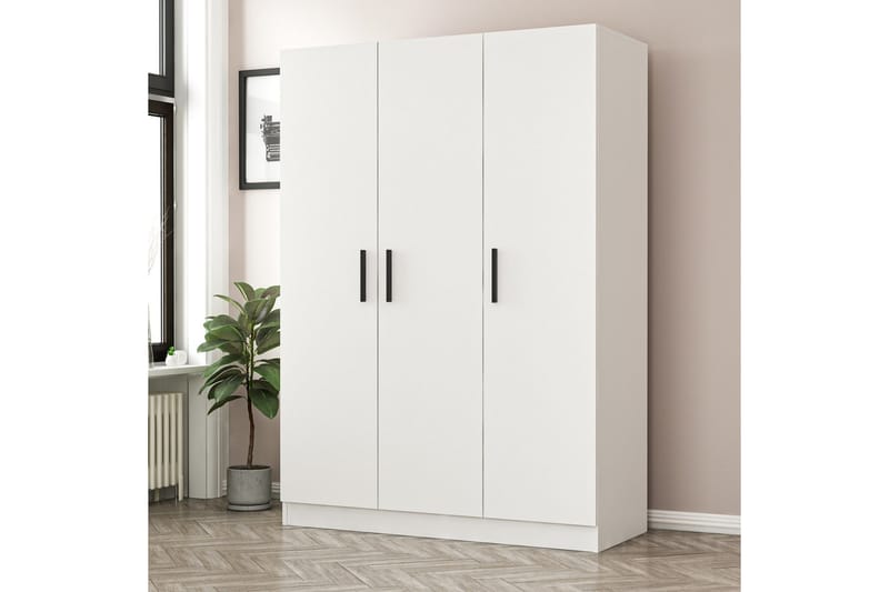 Fruitland Garderob 135 cm - Vit - Förvaring - Klädförvaring - Garderob & garderobssystem