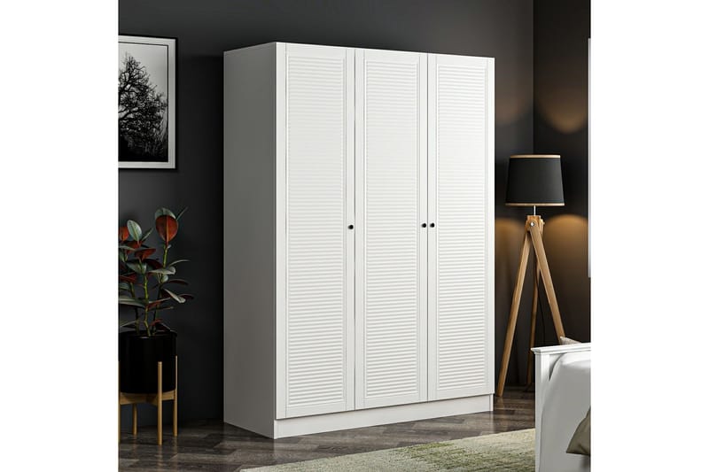 Fruitland Garderob 135 cm - Vit - Förvaring - Klädförvaring - Garderob & garderobssystem