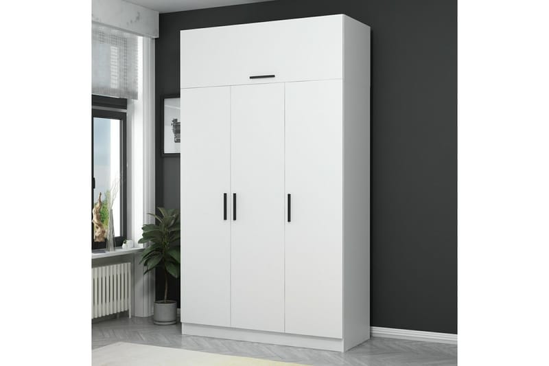 Fruitland Garderob 135 cm - Vit - Förvaring - Klädförvaring - Garderob & garderobssystem