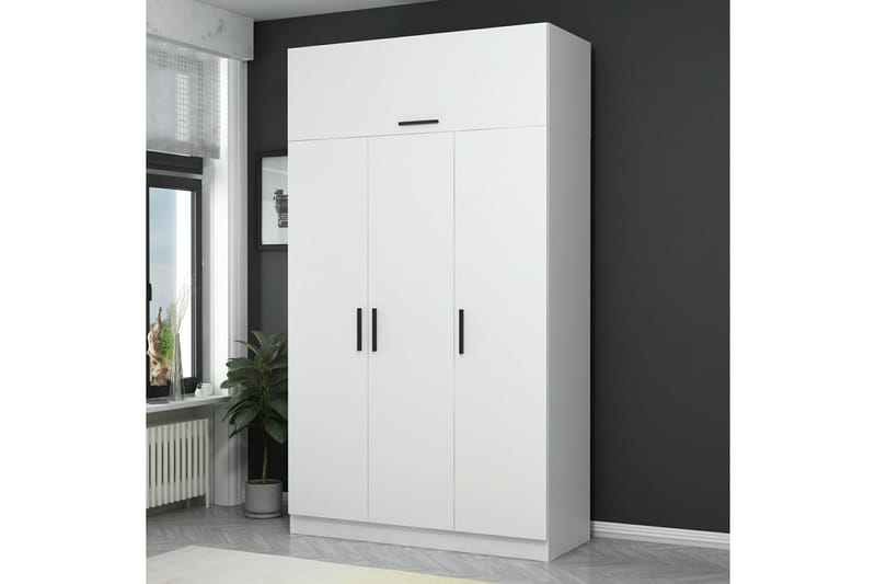 Fruitland Garderob 135 cm - Vit - Förvaring - Klädförvaring - Garderob & garderobssystem