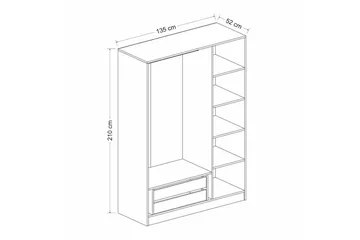 Fruitland Garderob 135 cm - Vit - Förvaring - Klädförvaring - Garderob & garderobssystem