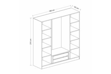 Fruitland Garderob 180 cm - Antracit - Förvaring - Klädförvaring - Garderob & garderobssystem
