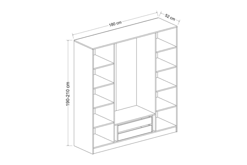 Fruitland Garderob 180 cm - Antracit - Förvaring - Klädförvaring - Garderob & garderobssystem