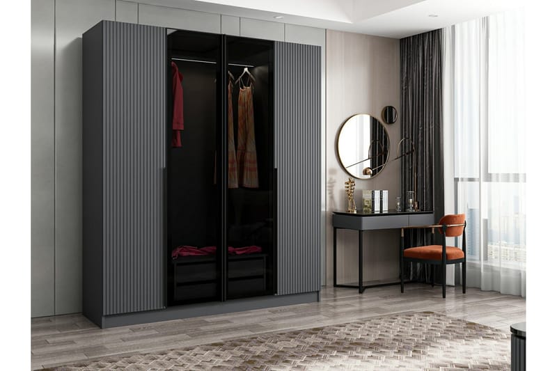 Fruitland Garderob 180 cm - Antracit - Förvaring - Klädförvaring - Garderob & garderobssystem
