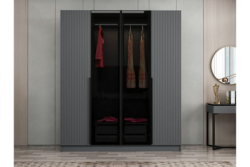 Fruitland Garderob 180 cm - Antracit - Förvaring - Klädförvaring - Garderob & garderobssystem