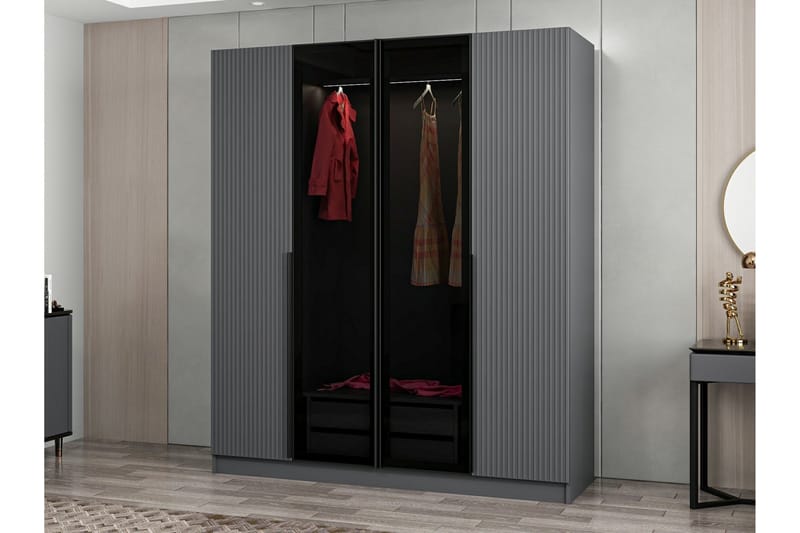 Fruitland Garderob 180 cm - Antracit - Förvaring - Klädförvaring - Garderob & garderobssystem