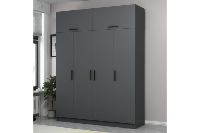 Fruitland Garderob 180 cm - Antracit - Förvaring - Klädförvaring - Garderob & garderobssystem
