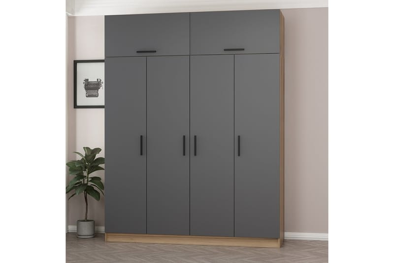 Fruitland Garderob 180 cm - Antracit - Förvaring - Klädförvaring - Garderob & garderobssystem