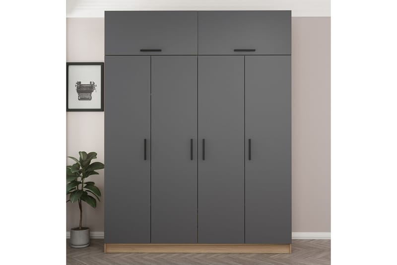 Fruitland Garderob 180 cm - Antracit - Förvaring - Klädförvaring - Garderob & garderobssystem