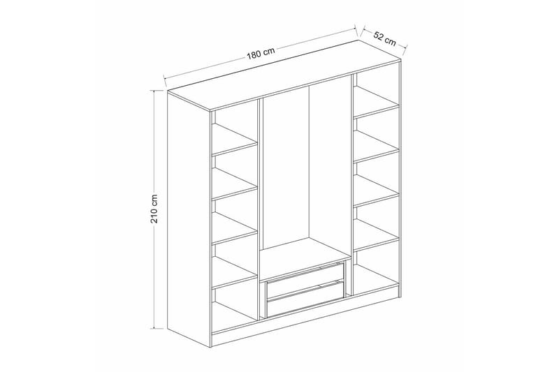 Fruitland Garderob 180 cm - Brun - Förvaring - Klädförvaring - Garderob & garderobssystem