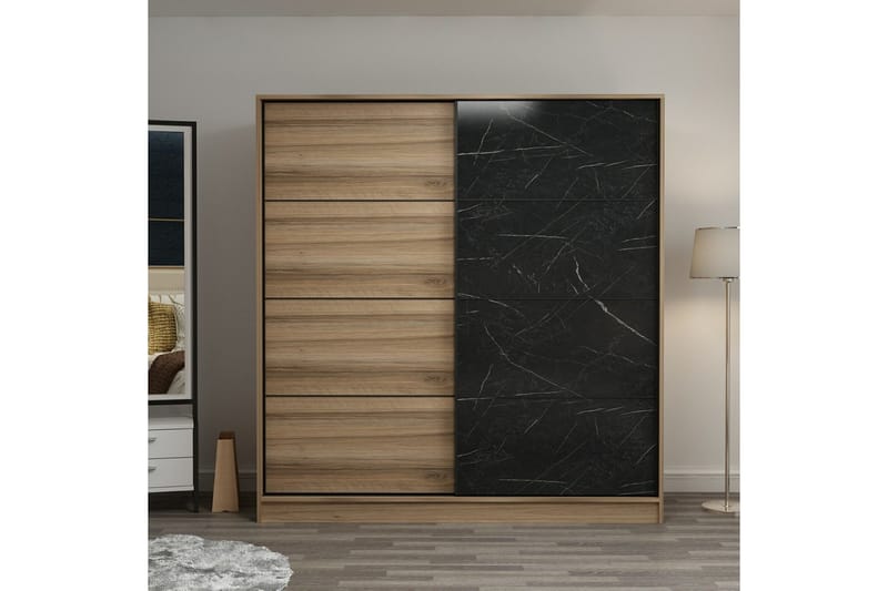 Fruitland Garderob 180 cm - Brun/Svart - Förvaring - Klädförvaring - Garderob & garderobssystem