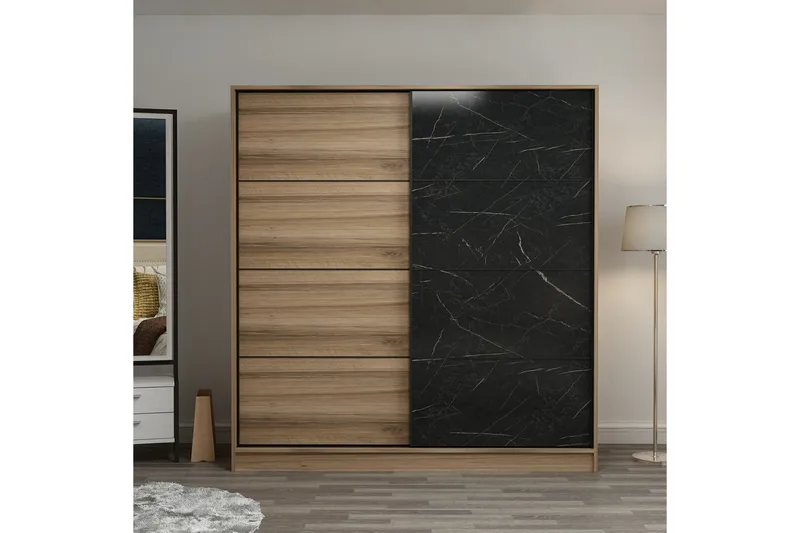 Fruitland Garderob 180 cm - Brun/Svart - Förvaring - Klädförvaring - Garderob & garderobssystem