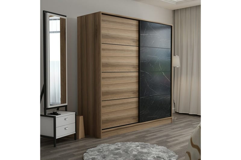 Fruitland Garderob 180 cm - Brun/Svart - Förvaring - Klädförvaring - Garderob & garderobssystem